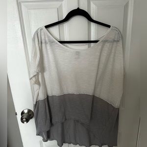 free people- we the free split color shirt